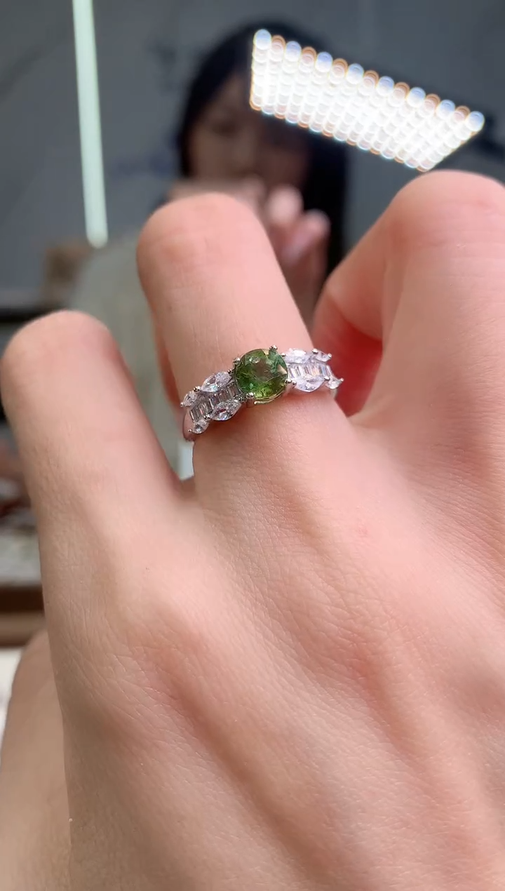 【闪购商品】碧玺戒指银S925镶嵌54-12