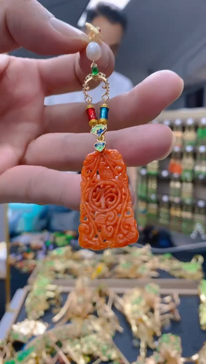 【闪购商品】翡翠耳饰合金0512翡翠压襟