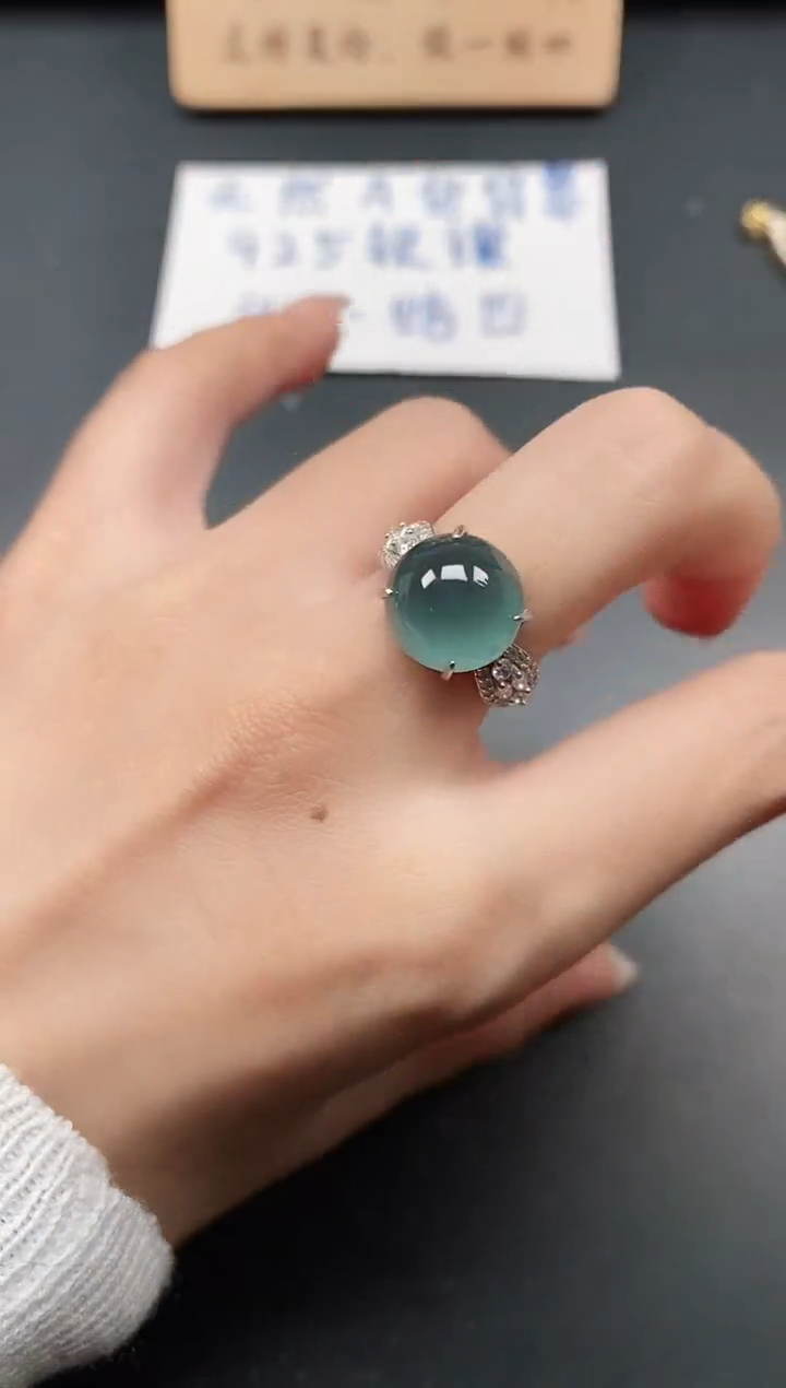 银S925镶嵌戒指翡翠1111
