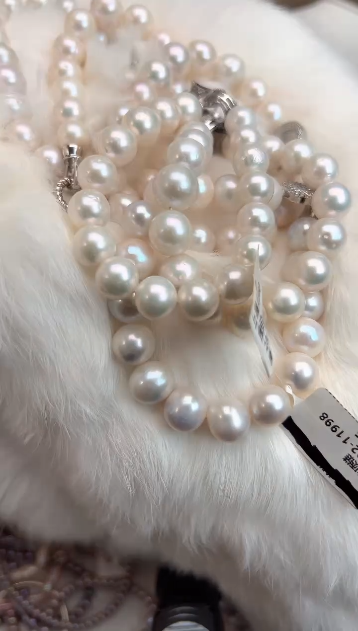 未镶嵌7淡水珍珠大龙珠*强光珍珠项链10mm左右（多样发一）