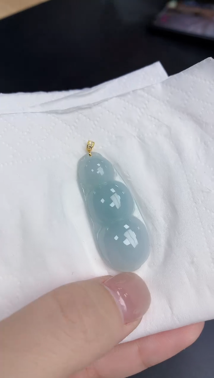 【闪购商品】翡翠颈饰18K金镶嵌天然缅甸翡翠A货
