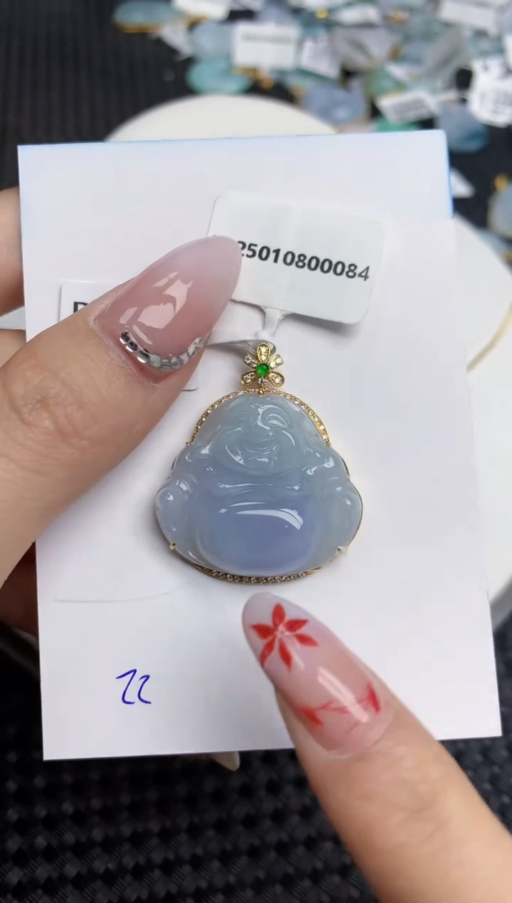 【闪购商品】翡翠颈饰18K金镶嵌天然翡翠A货