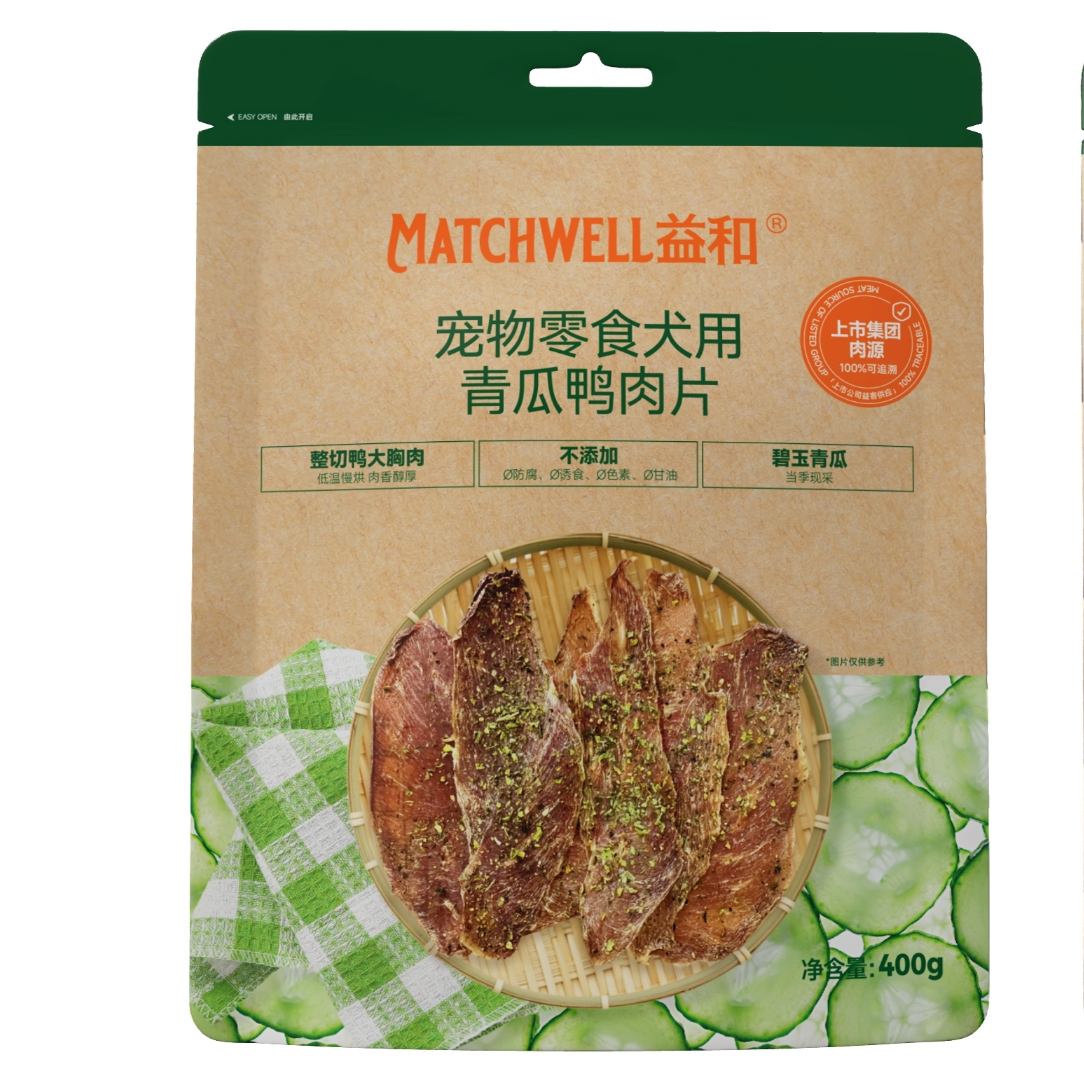 益和青瓜鸭肉片无添加狗狗零食肉干400g