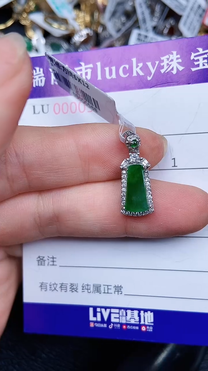 颈饰银S925镶嵌翡翠0929