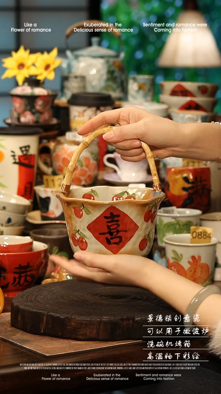 陶瓷景德镇高温釉下彩手工手绘款式