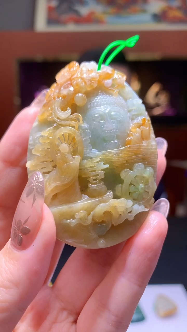 【闪购商品】定制翡翠未镶嵌8037yx-毛货挂件