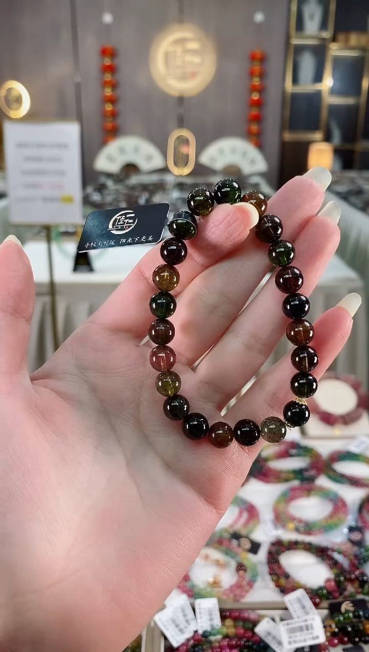 收藏级单圈手串8mm+未镶嵌碧玺（多样性发一条）