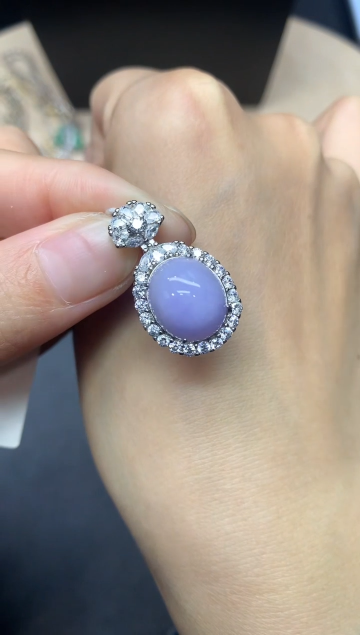 【闪购商品】翡翠吊坠(不含链)银S925镶嵌蛋面【无服务费】