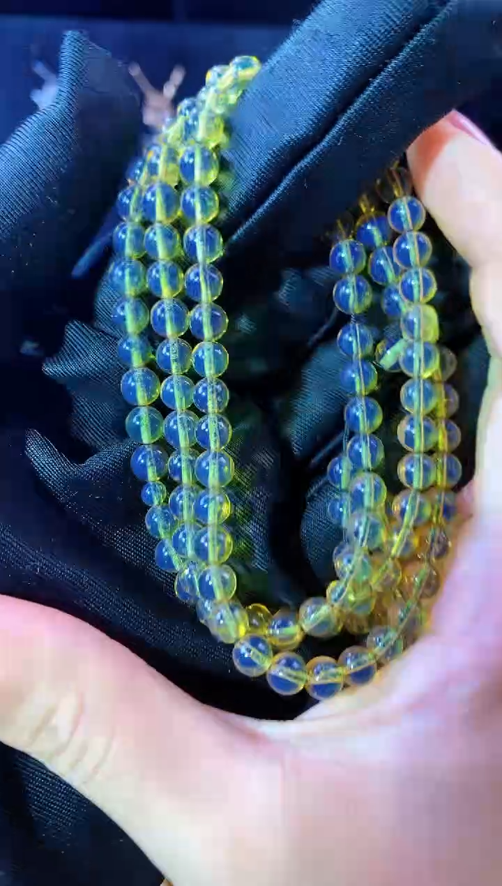 【闪购商品】琥珀珠宝奇石未镶嵌5MM高蓝108串