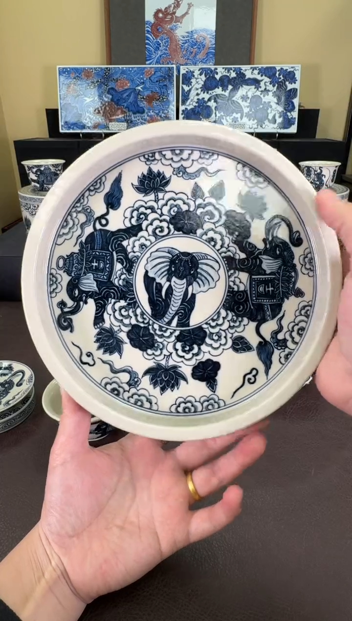 【闪购商品】二号釉大象纹壶承