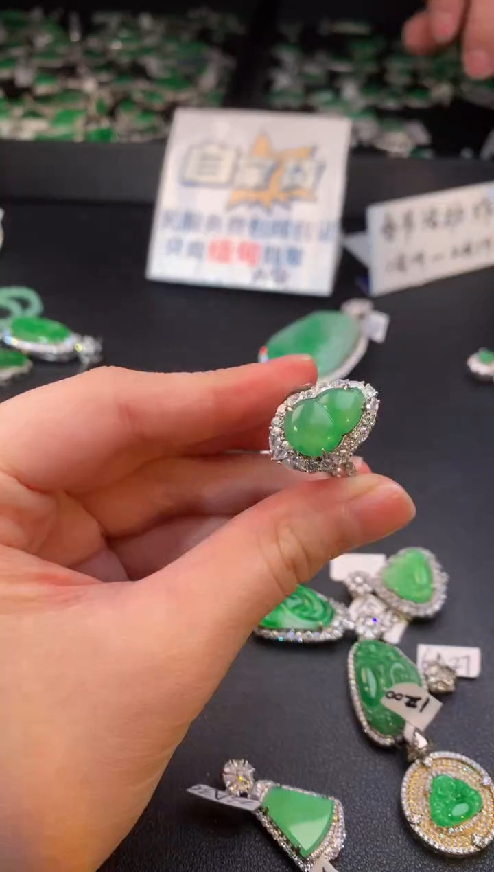 【闪购商品】翡翠戒指银S925镶嵌翡翠