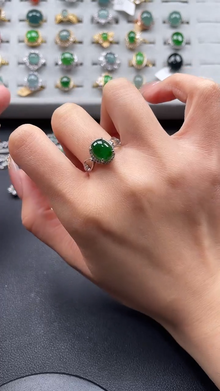 【闪购商品】翡翠戒指银S925镶嵌5674564