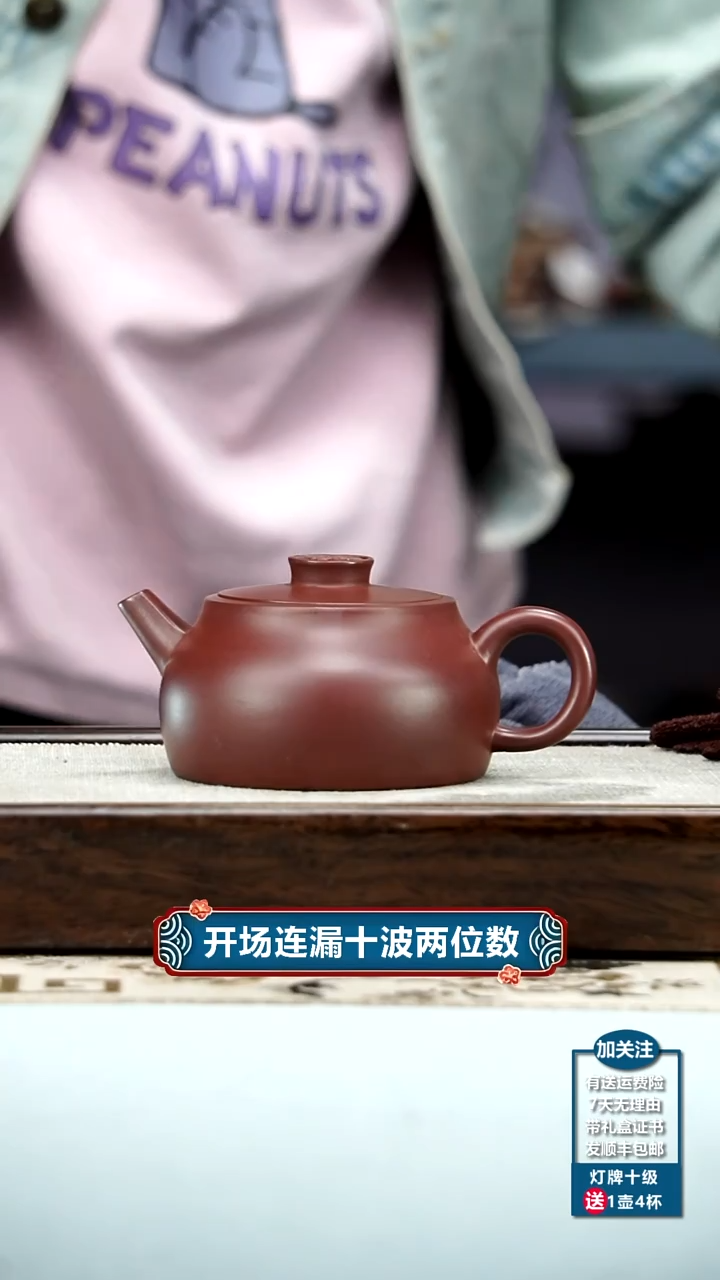 【闪购商品】紫砂茶壶蒋静明龙血砂福气井栏200cc