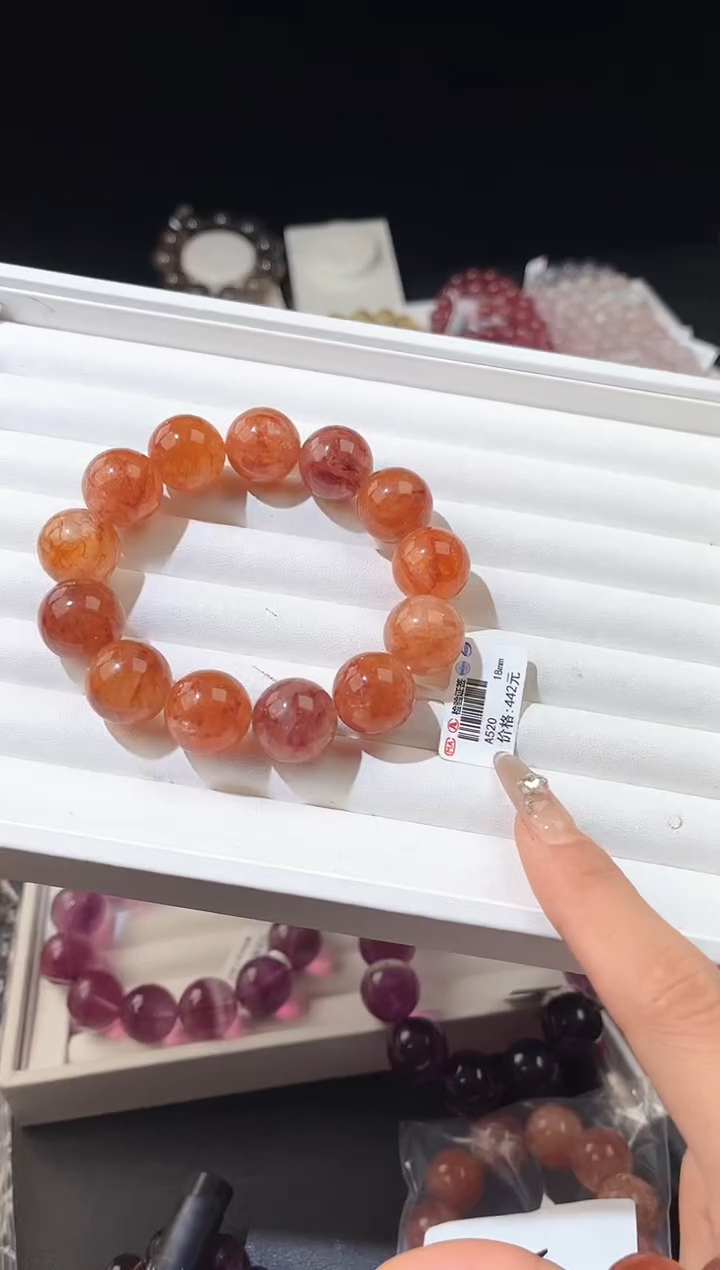 【闪购商品】水晶手链未镶嵌多样性发一焦糖红胶花