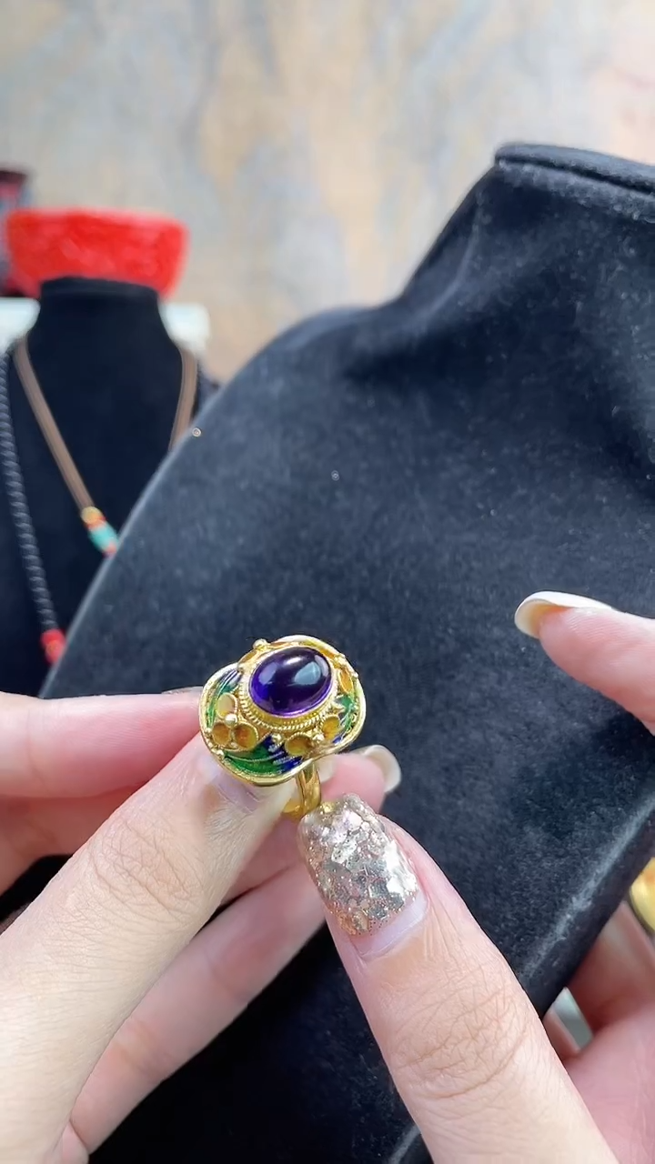 非遗手工花丝镶嵌戒指
