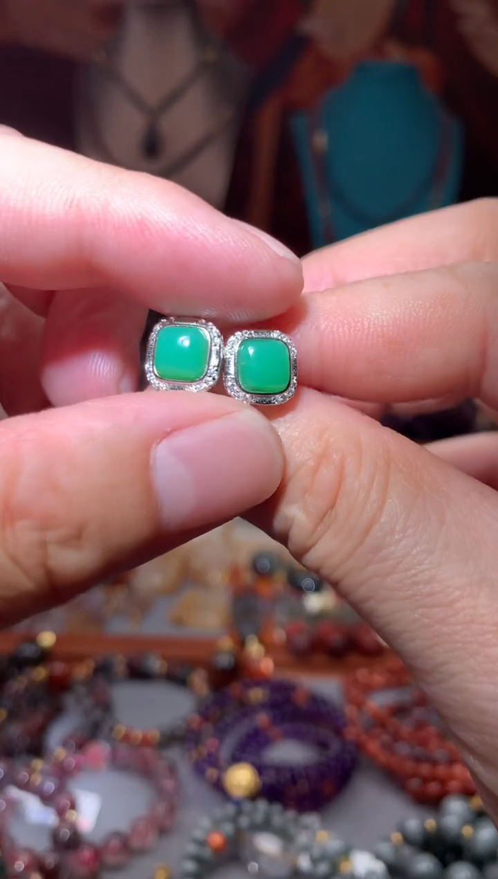 未镶嵌耳钉玛瑙/玉髓澳玉耳钉 