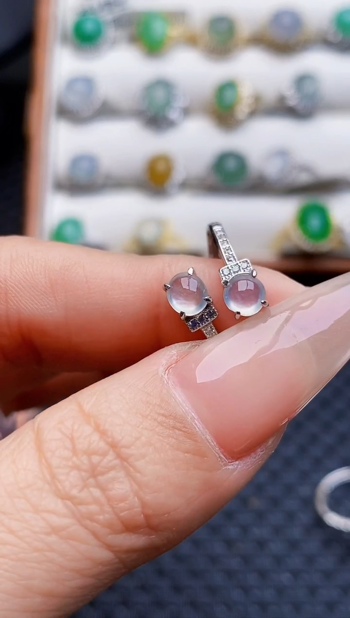 银S925镶嵌戒指翡翠4080