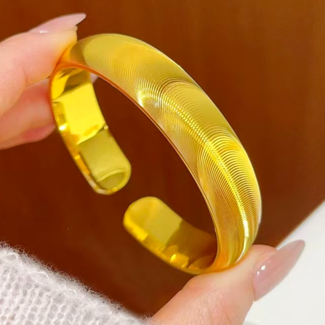 合金手镯 加重加厚素款猫眼可调节大泥鳅背实心轮胎手镯