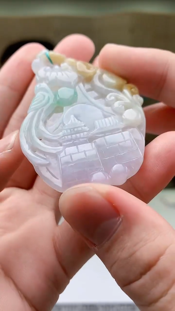 【闪购商品】定制翡翠未镶嵌4852bb-毛货挂件56