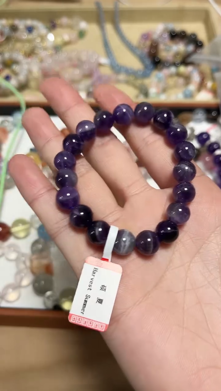 未镶嵌手链水晶17-55梦幻紫手串10mm+