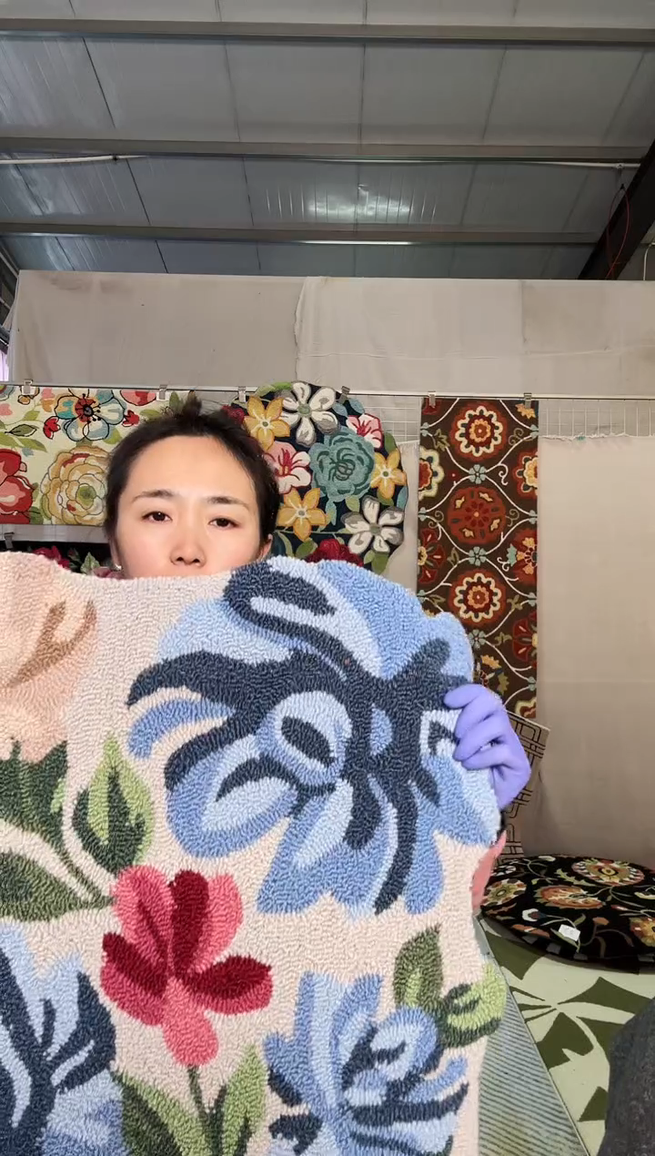 混纺夏***?60*90出口花卉款