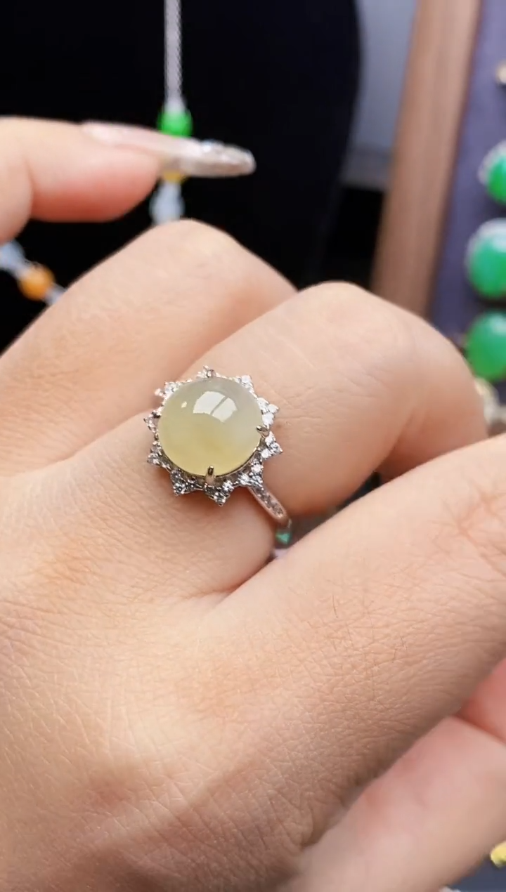 银S925镶嵌戒指翡翠1396