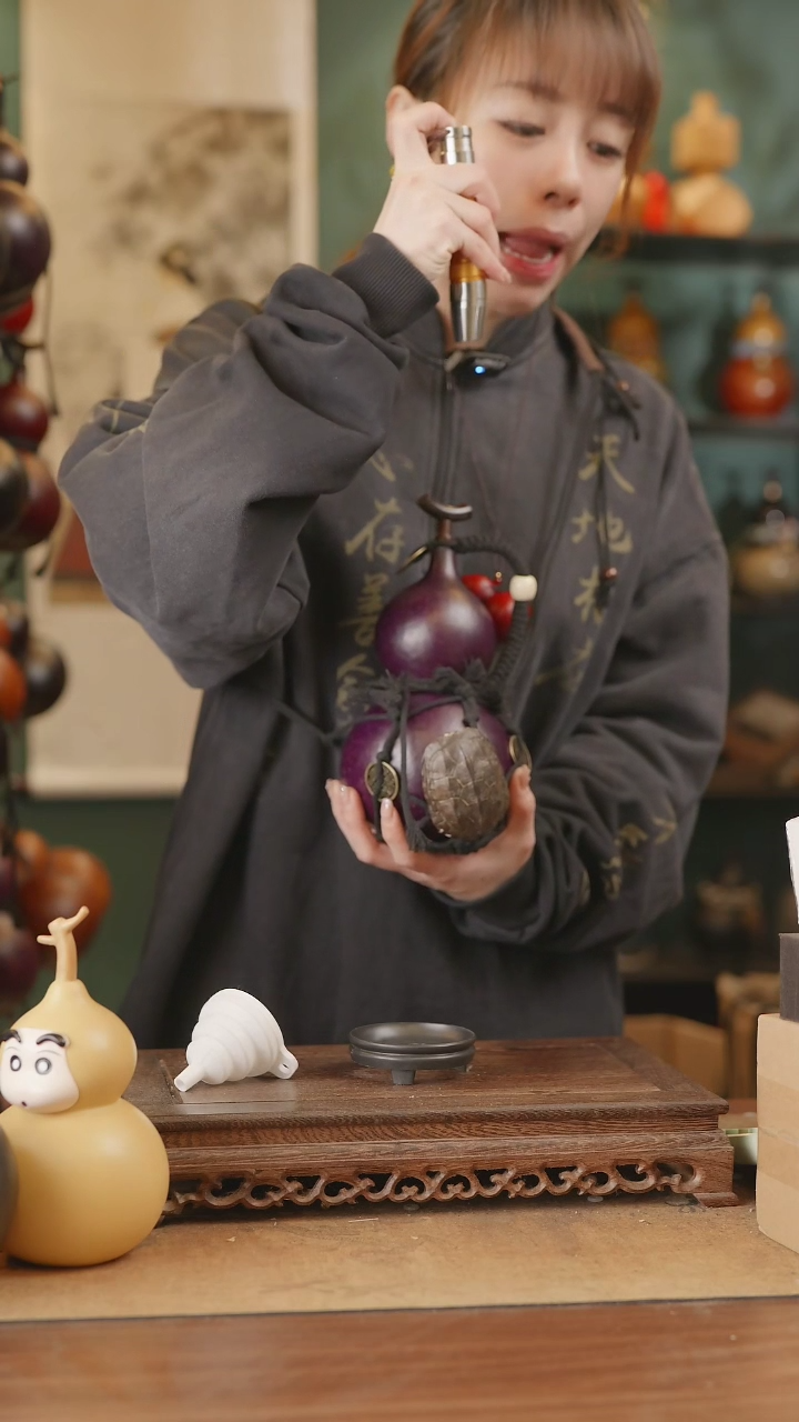 【闪购商品】21号精品天然大漆工艺防渗内胆酒葫芦~