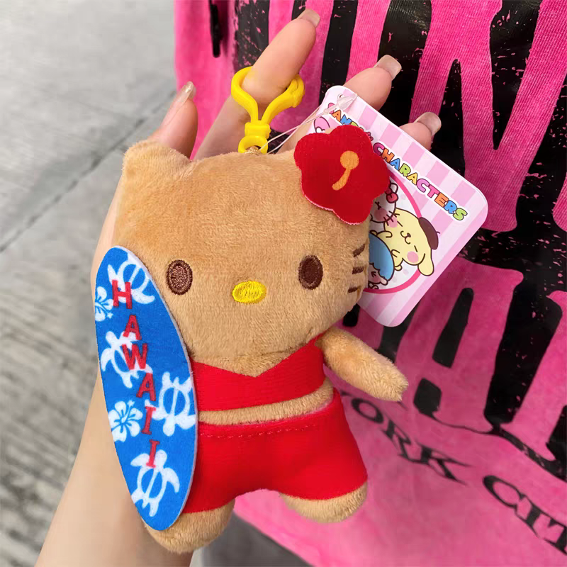 冲浪黑皮包包钥匙扣钥匙扣黑皮kitty猫儿童节六一哈喽包包挂件