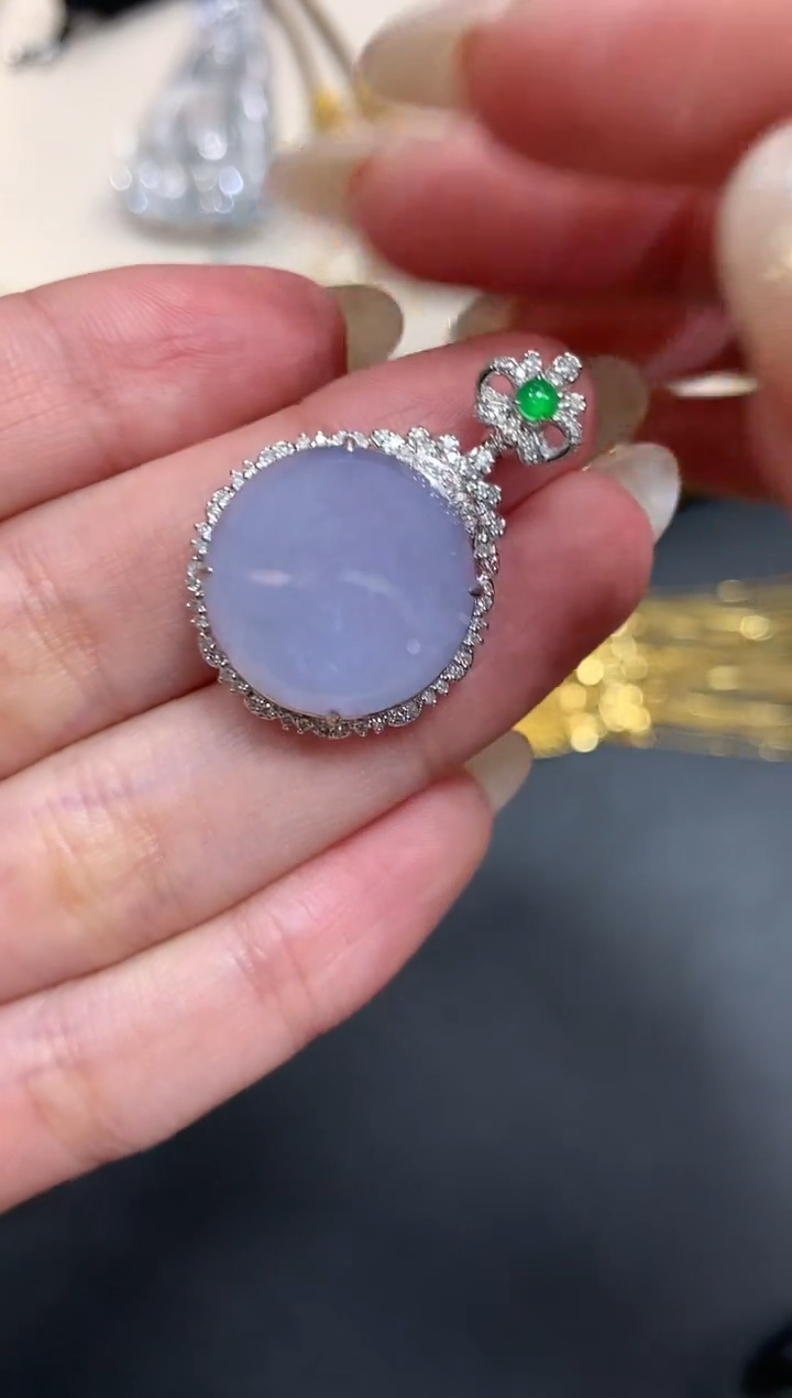 【闪购商品】翡翠吊坠(不含链)18K金镶嵌A893|8500