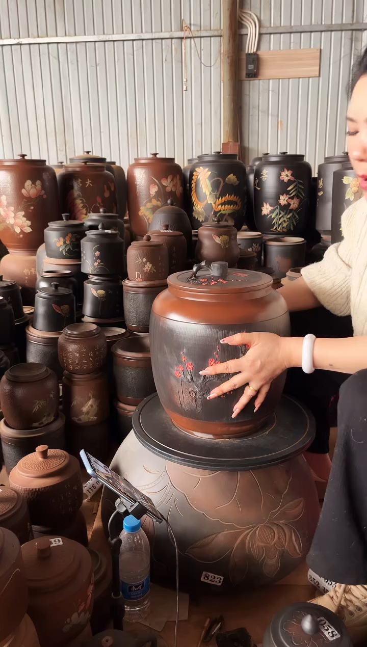 【闪购商品】壶完品 茶缸 红梅高34cm 915