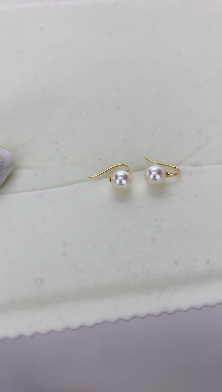 【闪购商品】海水珍珠耳饰18K金镶嵌高跟鞋7.5-8