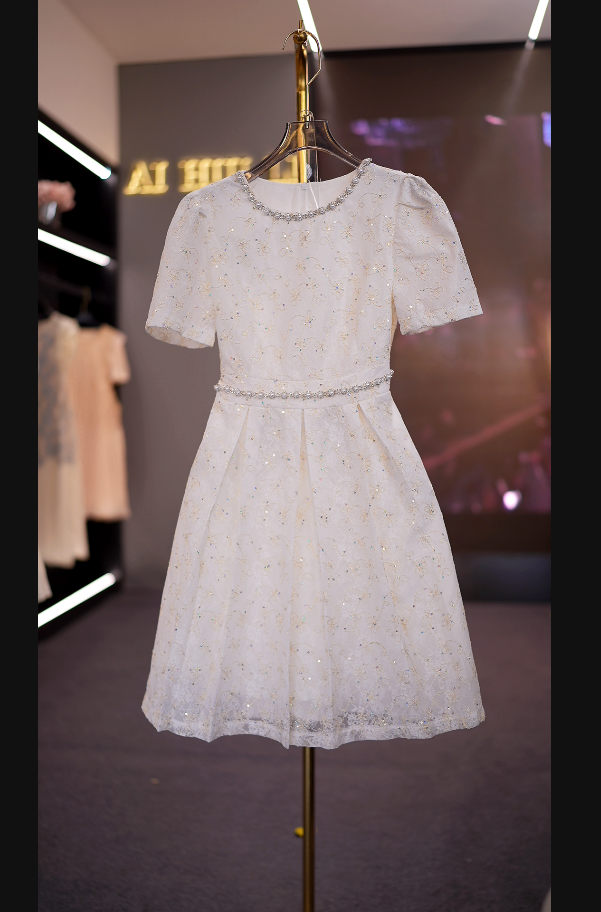 【有才专属】长袖法式泡泡袖洋气纱裙轻奢优雅短袖连衣裙W1474