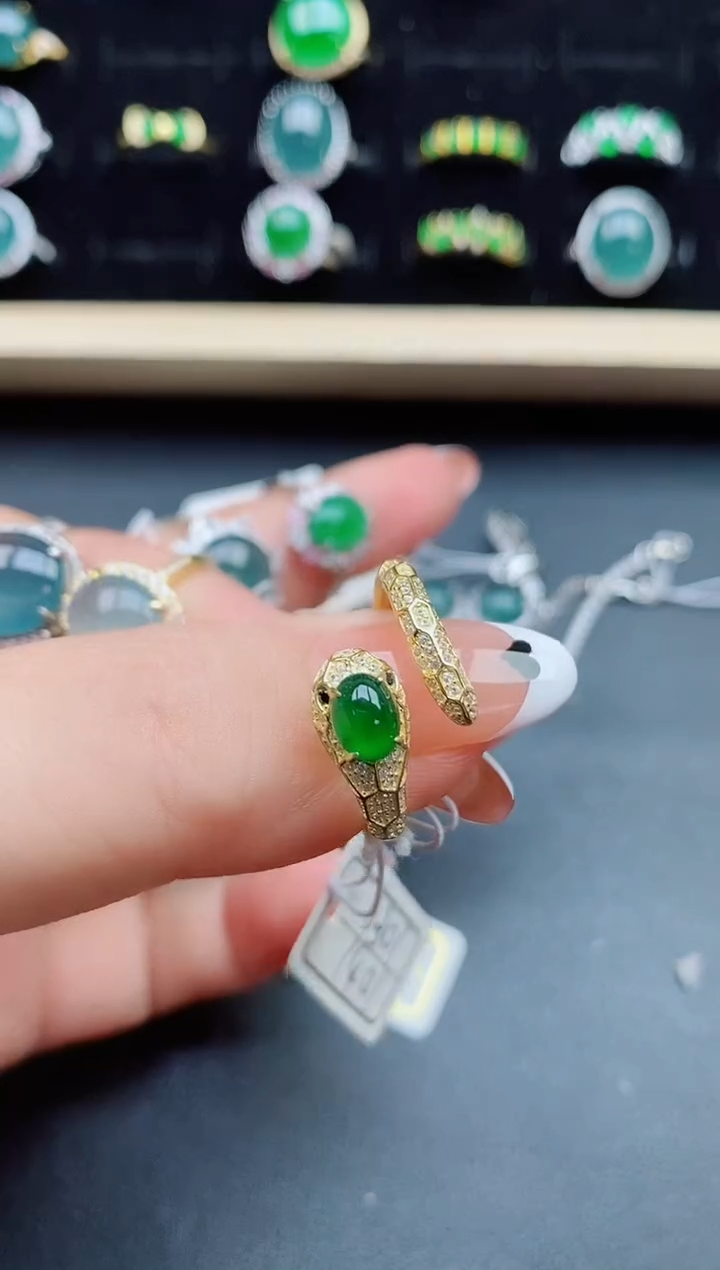 【闪购商品】翡翠戒指银S925镶嵌508050