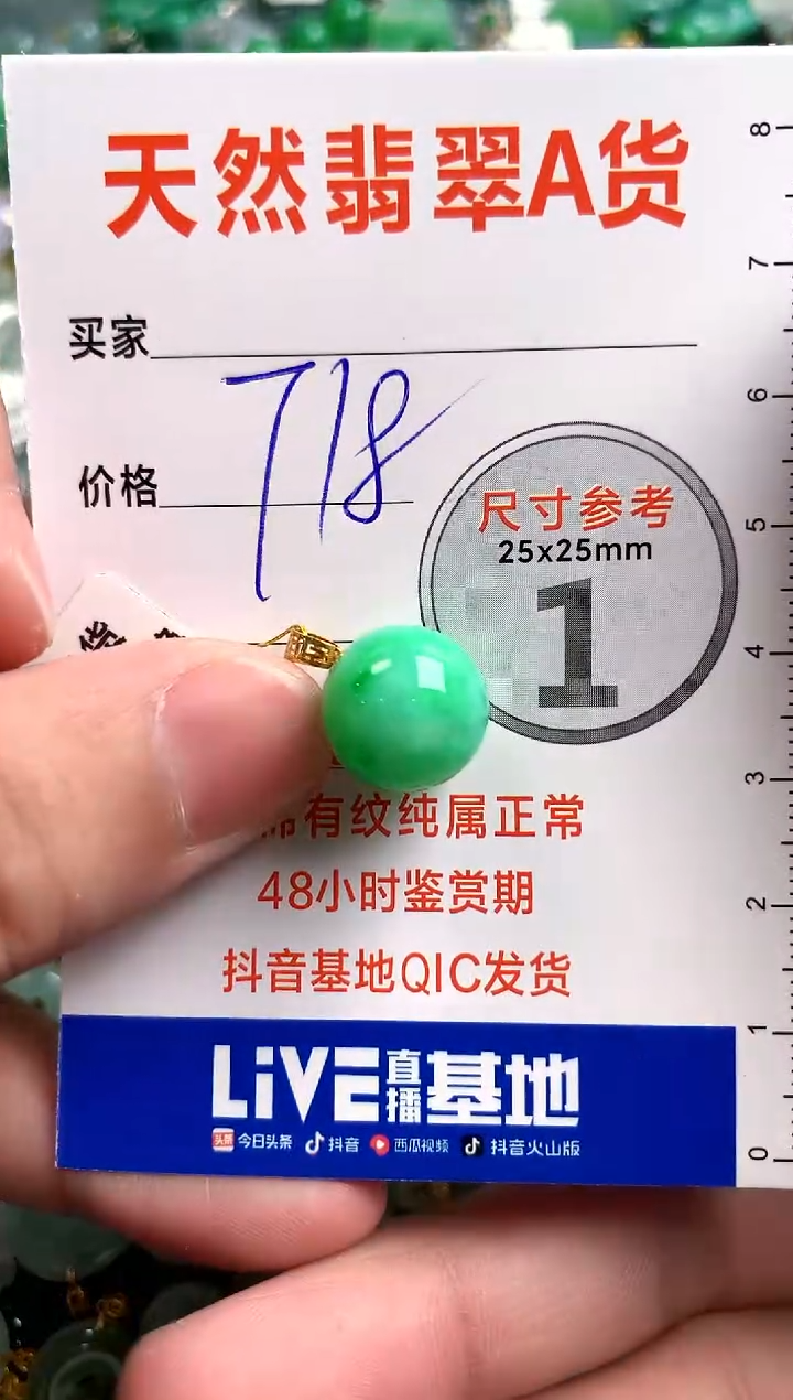 【闪购商品】翡翠颈饰18K金镶嵌0664883194