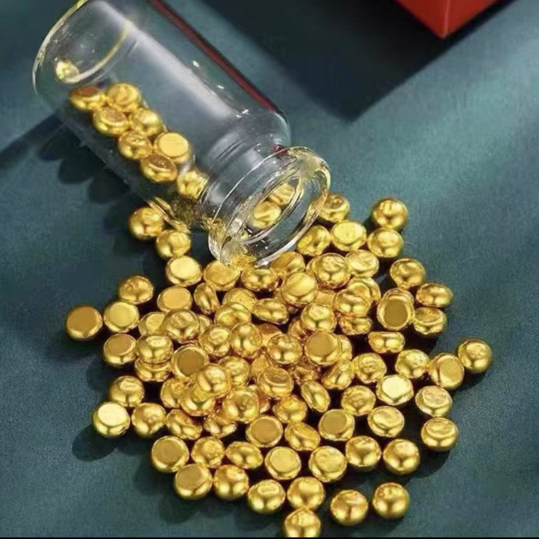 ［艺诺水贝黄金］足金999投资金豆-多样性发其一  没瓶子  退运费