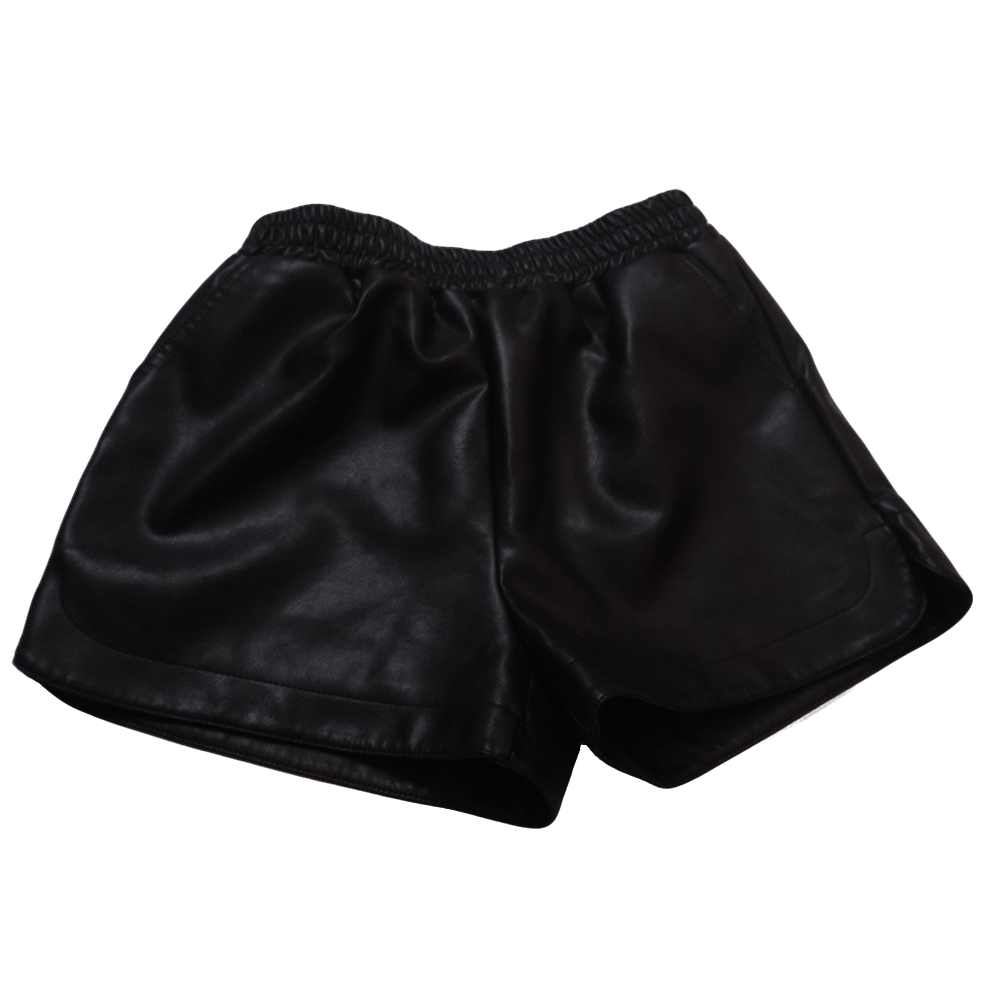 【关关】潮牌高腰阔腿显瘦时尚网红短裤百搭打底黑棕色QD-2024816