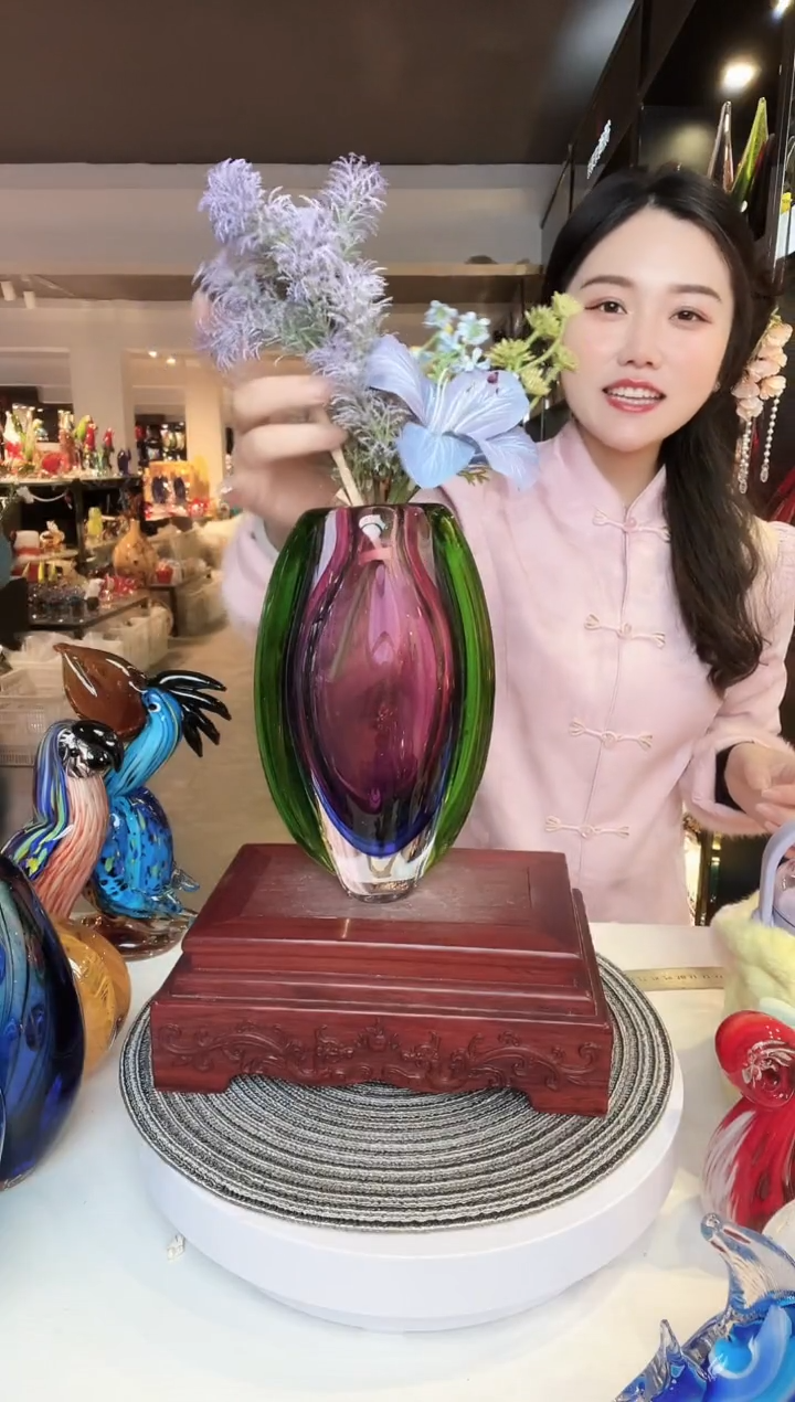 【闪购商品】茶盏琉璃摆件家居摆件不含花