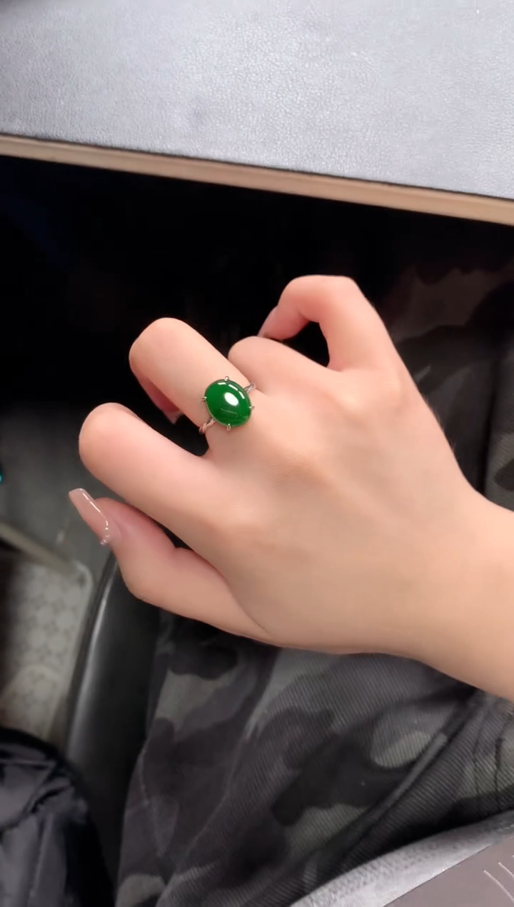 【闪购商品】翡翠戒指银S925镶嵌621421