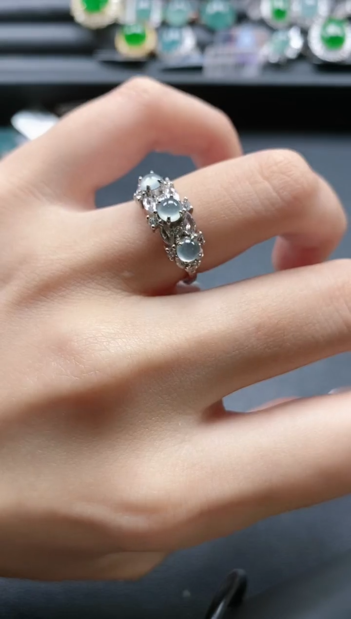 【闪购商品】翡翠戒指银S925镶嵌51511