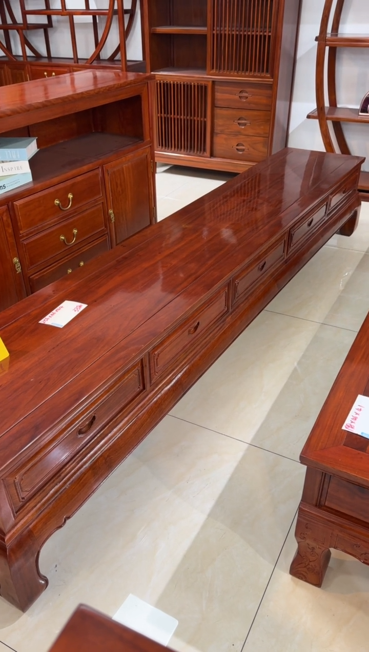 花梨木类储物柜脱***马刺猬电视柜256*46*44五抽