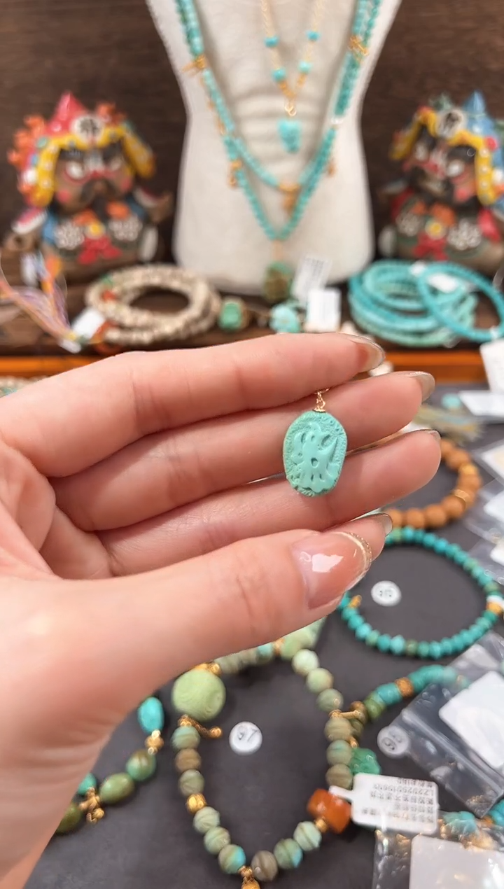 【闪购商品】绿松石提溜18K金镶嵌绿松石提溜