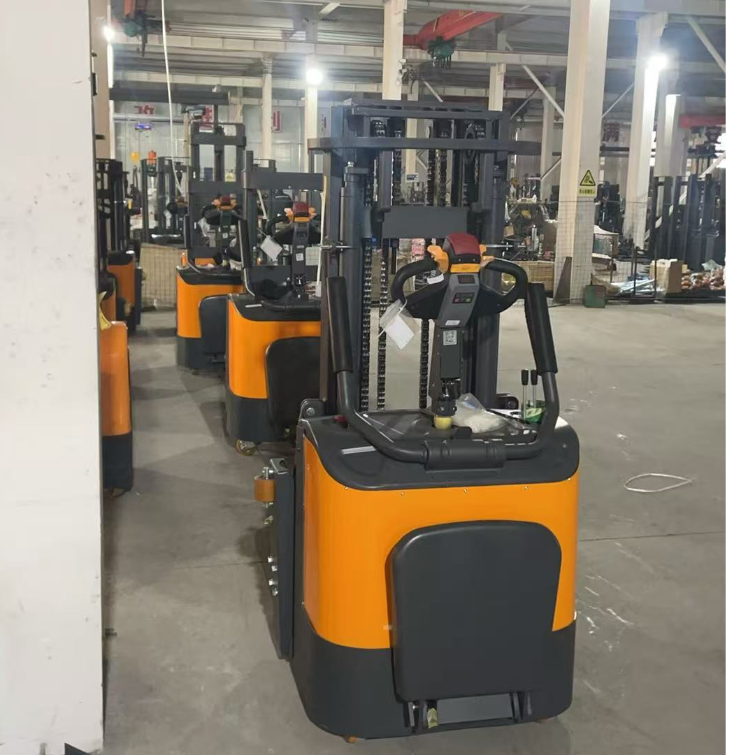 站驾式全电动堆高车液压升高装卸升高升降双起升叉车托盘车