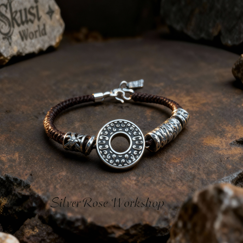 925银皮质手链 复古民族风纯手工素款复古百搭