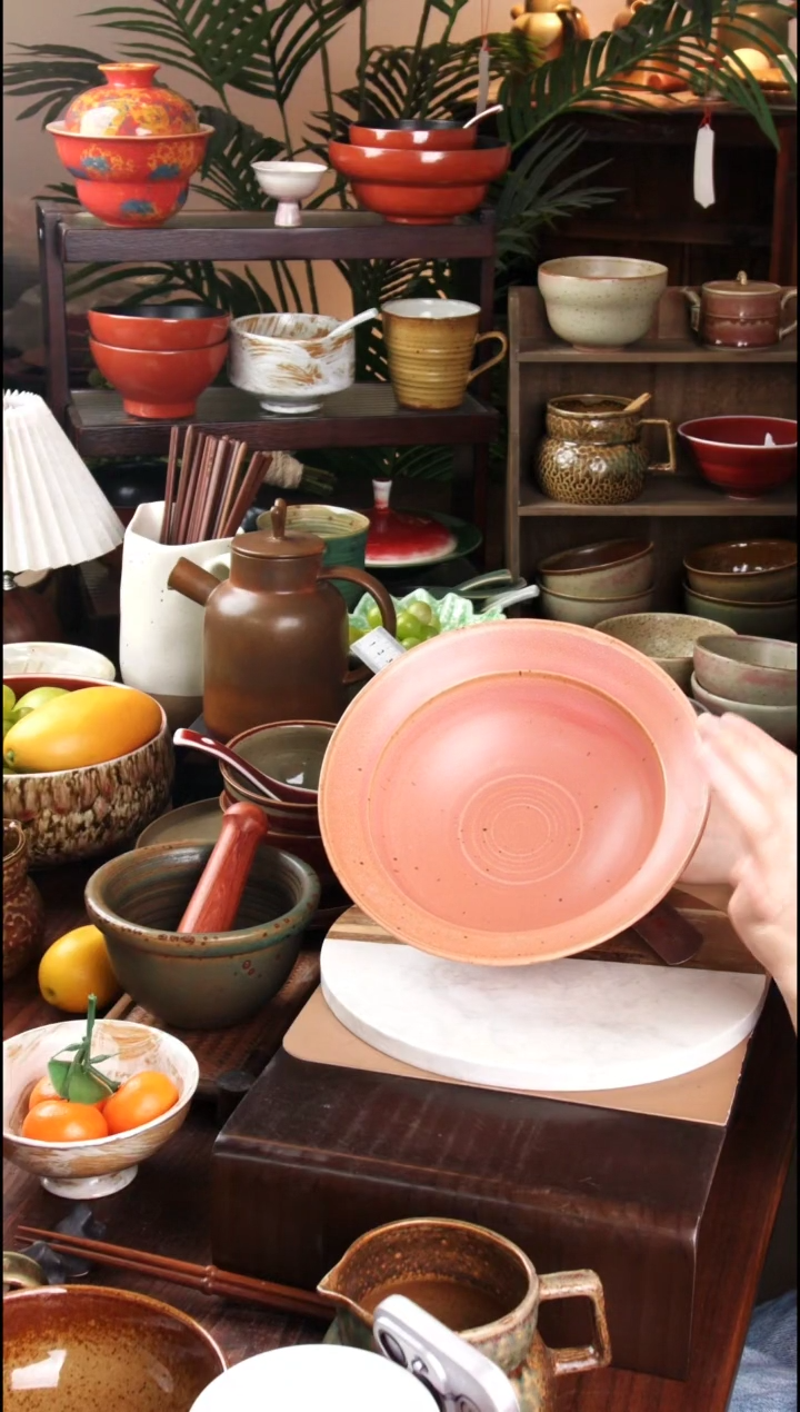 碗景德镇手工高温餐具樱花粉草帽