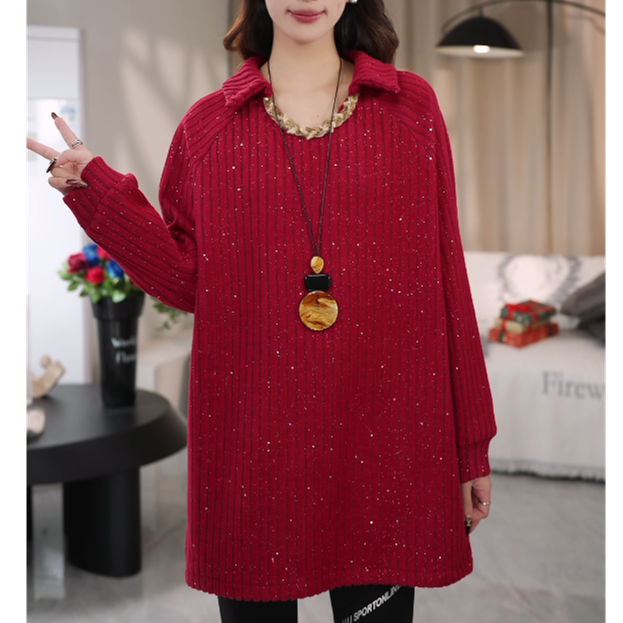 秋冬新款软软糯糯娃娃领设计绣花宽松上衣2508