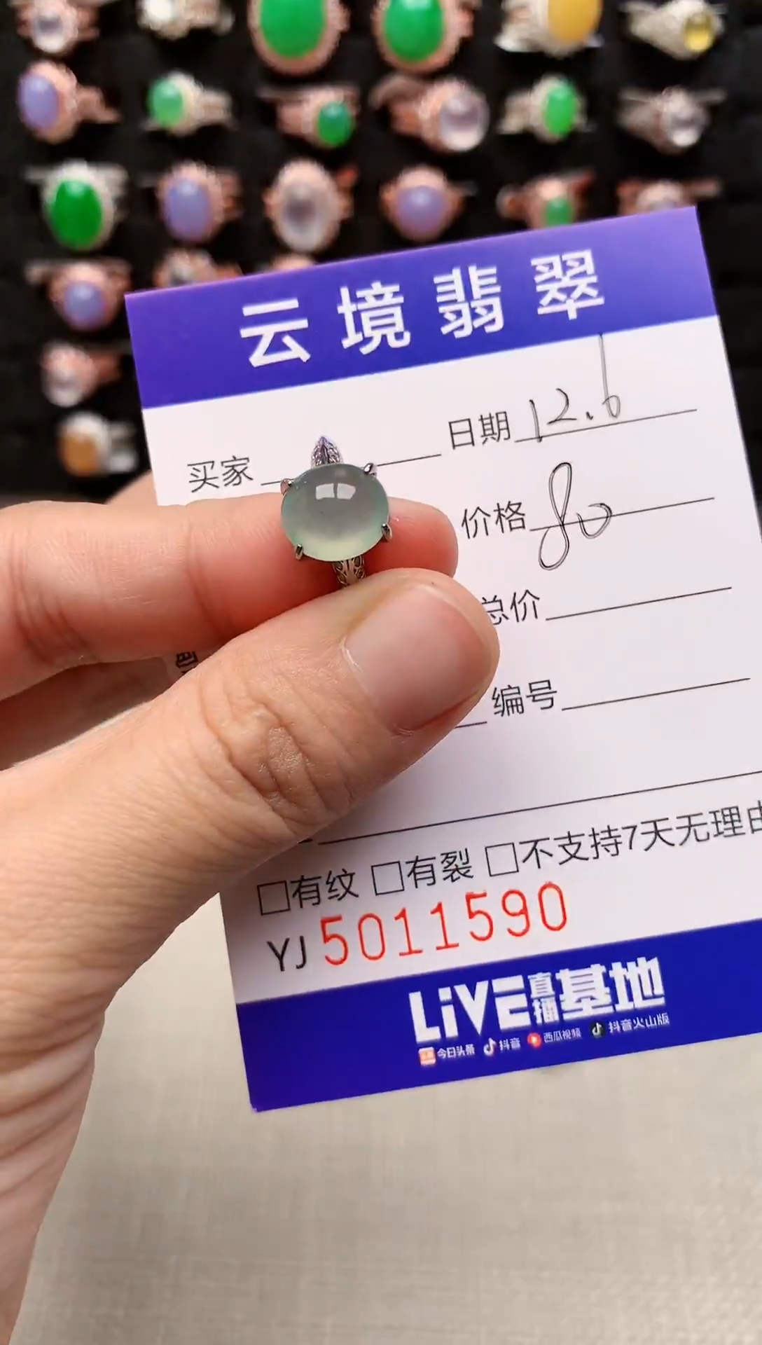 银S925镶嵌戒指翡翠1590