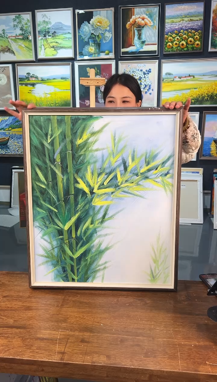 【闪购商品】油画47号 50*60 竹-手绘油画