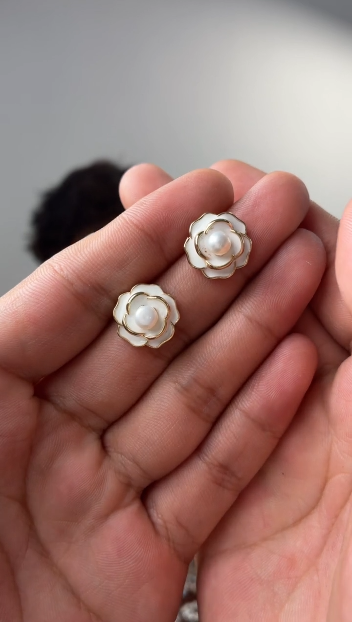 合金耳钉淡水珍珠噶玛珠宝同款精选发其一