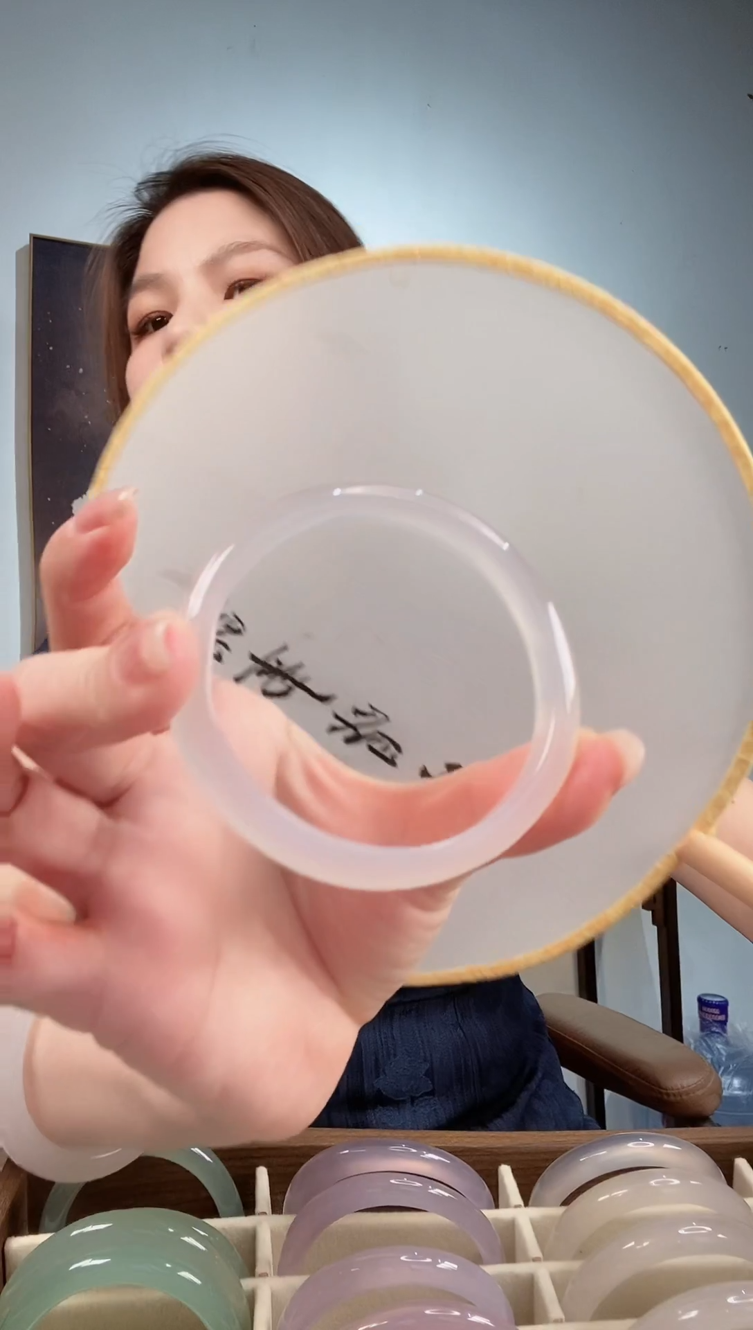 手镯玛瑙/玉髓未镶嵌58圈 白月光窄条