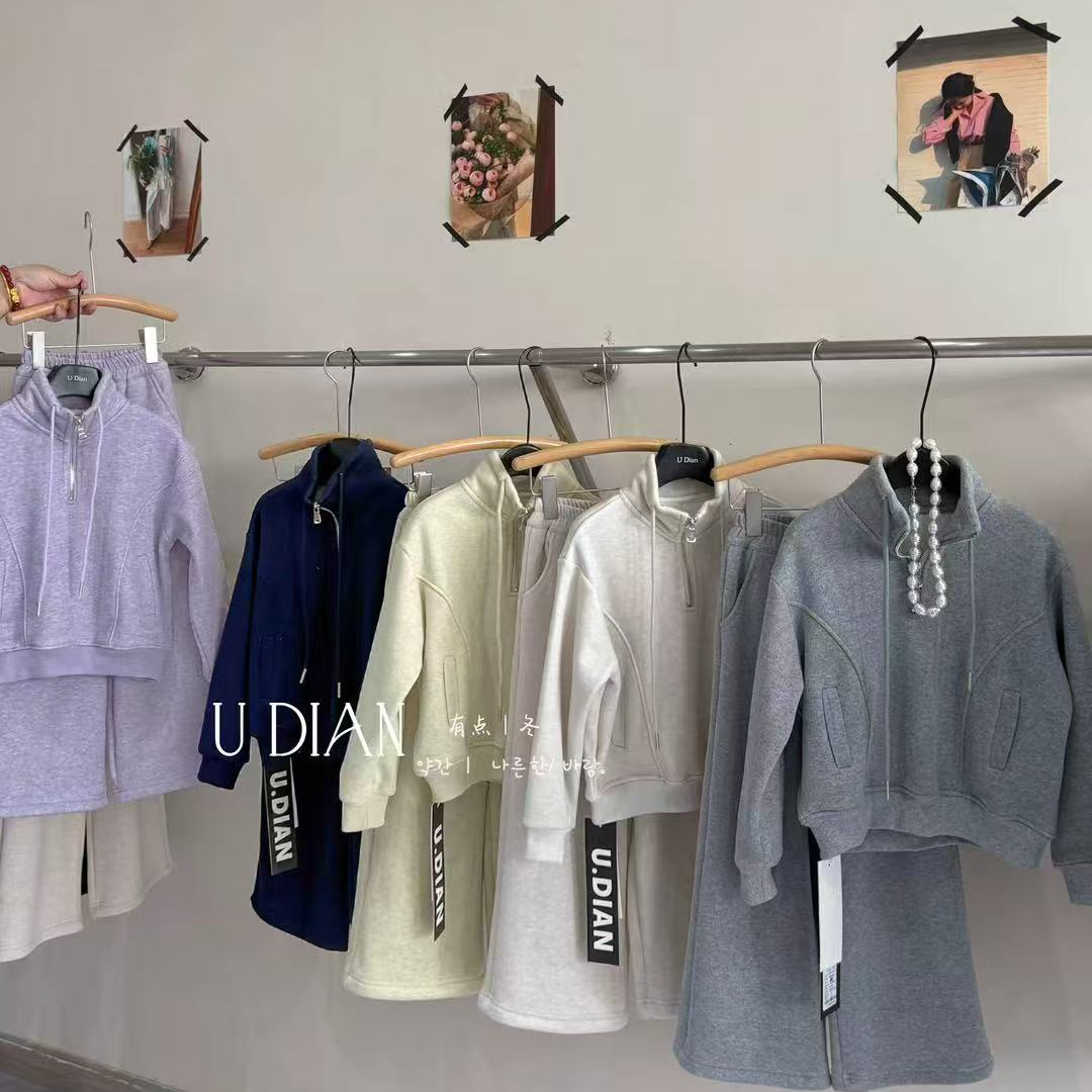 【haobaby】2025立领纯色加绒套装0165